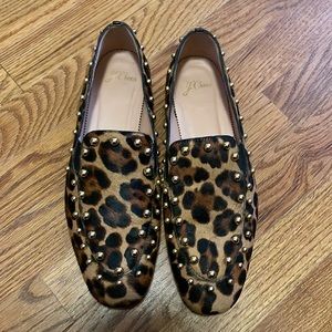 EUC J. Crew embellished leopard shoes - size 9